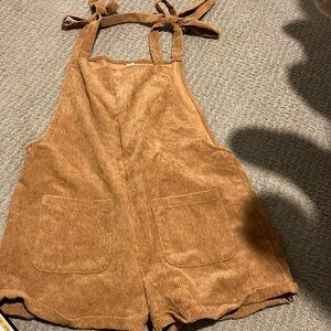Rust corduroy overalls